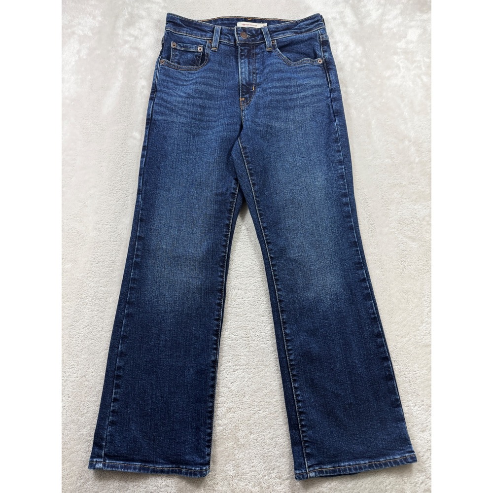 Levi's Womens 725 Kick Bootcut Dark Wash Blue Jeans 26x27 Meas: 26x26